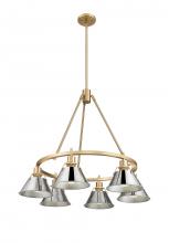  3306-6 BCB-CH - Orwell BCB 6 Light Chandelier in Brushed Champagne Bronze with Chrome shades